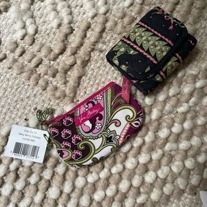 Vera Bradley coin purse or badge holder and wallet.